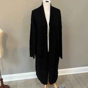 Fluffy black duster sweater